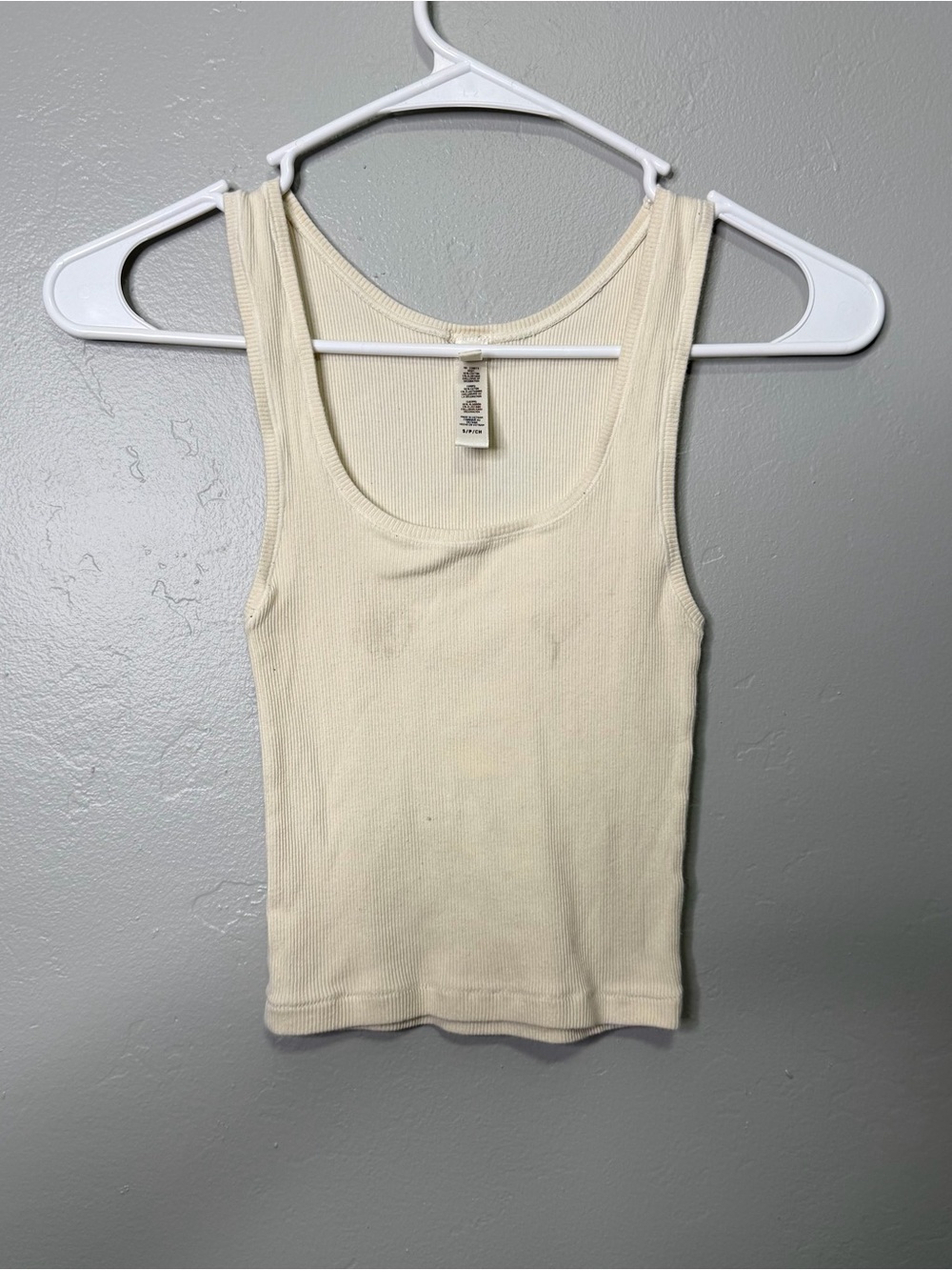 Skims Women’s Butter Yellow Ribbed Tank Top Sz Small